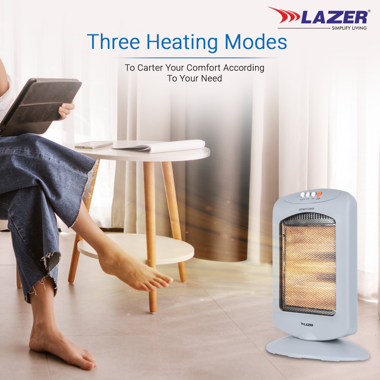 Lazer Warmaire 1200 W Oscillation Halogen Room Heater